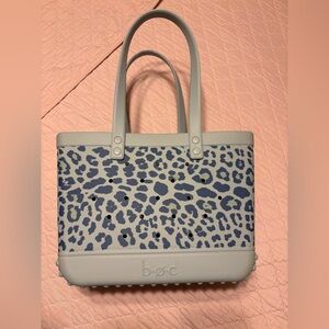 b.o.c. Gray and Blue Animal Print Tote